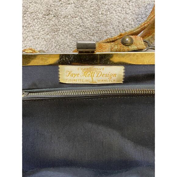 Faye Mell Floral Tapestry Brocade Handbag Purse 50's Vintage - Picture 6 of 10